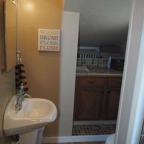 Bathroom:  full bathroom with a walk-in shower.