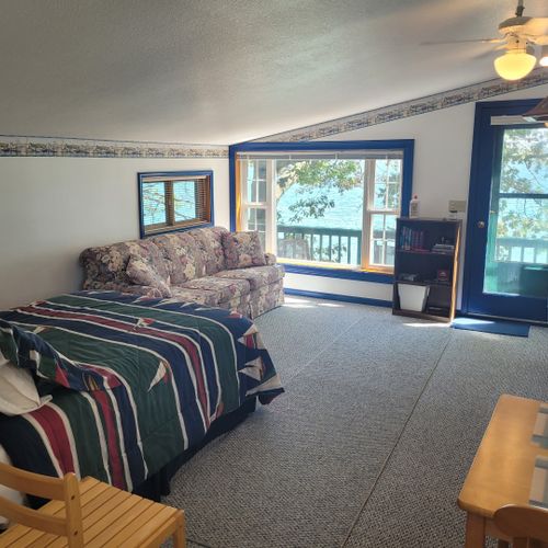 Main room:  the main room highlighting the queen-size bed and sofa bed