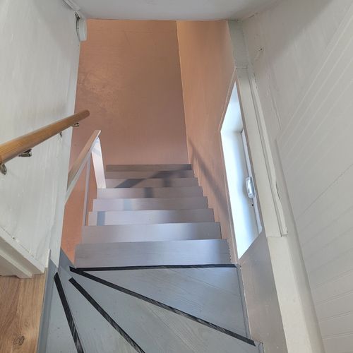 Stairs:  these are the stairs to the basement. Note that they are fairly steep and could be an issue for elderly individuals and/or young children.