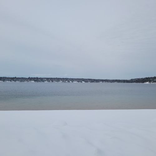 Exterior:  another view of bear lake in the winter.