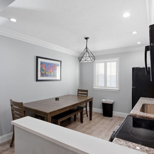 Airy dining area w/ natural light for easy shared meals.