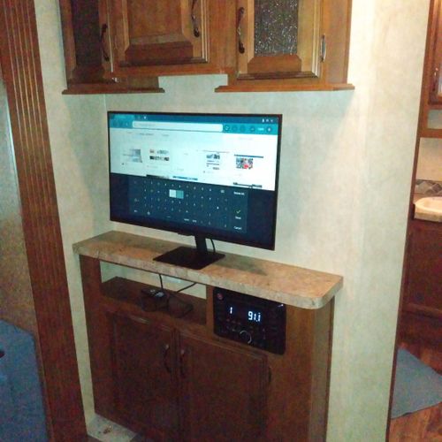 Living room:  the television in the living room.