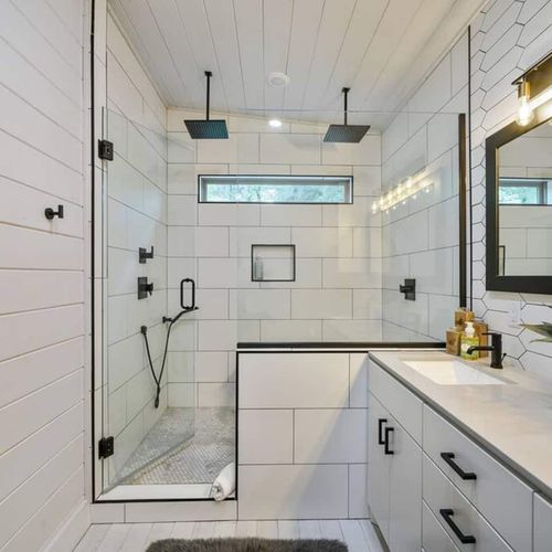 This walk-in shower is the definition of luxury.