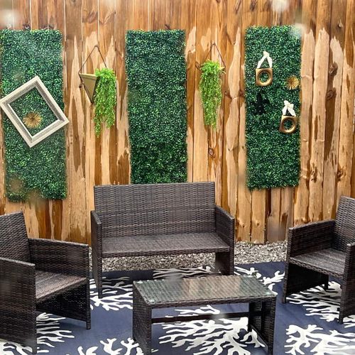 Unwind in the relaxing backyard, surrounded by lush greenery — your own private escape.