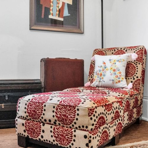 Charming vintage accent chair that adds warmth to any corner.