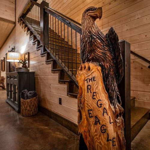 Upstairs leads to the game room and additional bedrooms.