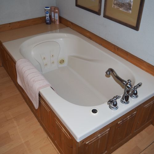 Bathroom #3 (second floor):  full bathroom with a jetted bathtub.
