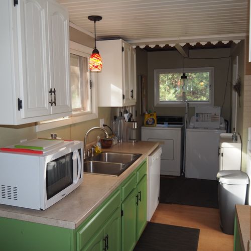 Kitchen:  the chalet has a full kitchen with all appliances including a dishwasher. It also has a good supply of cooking and dining utensils.
