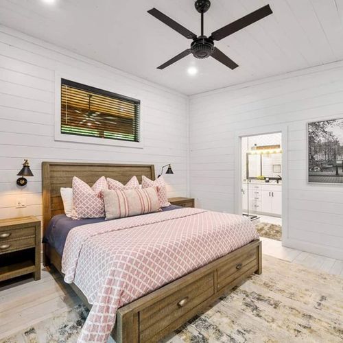 This King Suite has a private bath with a walk-in shower.
