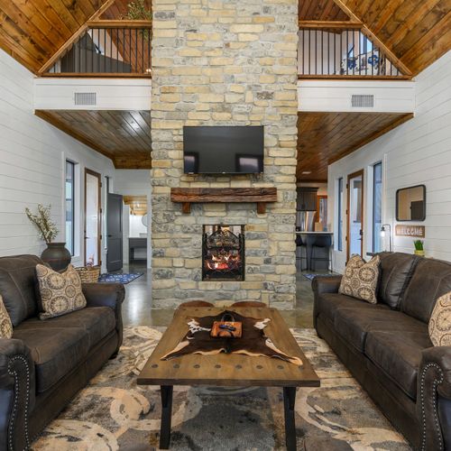 The kitchen is easily accessible from the living room!