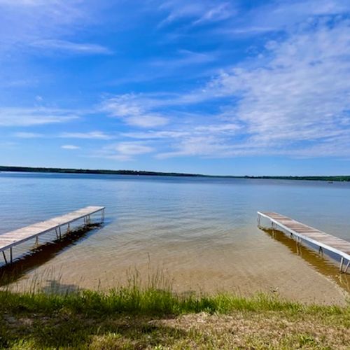 OVERALL:  The private dock for Forrest's Cabin is the dock on the left in the photo.  (The other dock is for Vivian's Cabin, which is also available for rent.)