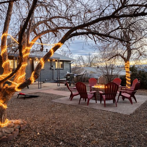 Make memories in our furnished outdoor space with a gas firepit surrounded by adirondack seating, a bbq grill and dining space for meals al-fresco.