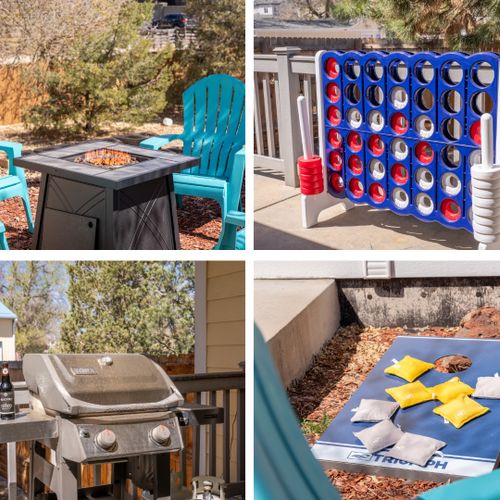From grilling to gaming, we’ve packed your stay with all the backyard essentials!