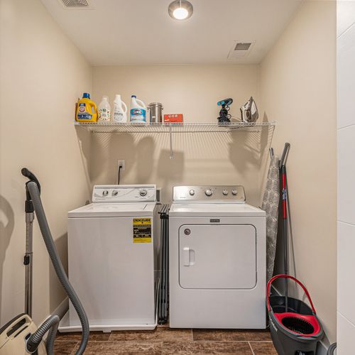 Convenience meets comfort with our fully equipped second-floor laundry room.