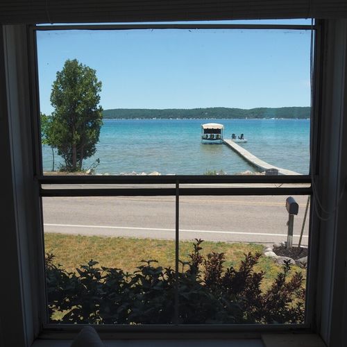 Exterior:  the great view of crystal lake from the front porch!