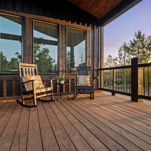 Rocking chairs to enjoy your coffee in the mornings!