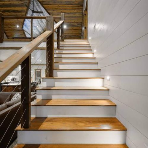 Upstairs takes you to the loft, a King Suite and the bunk room.