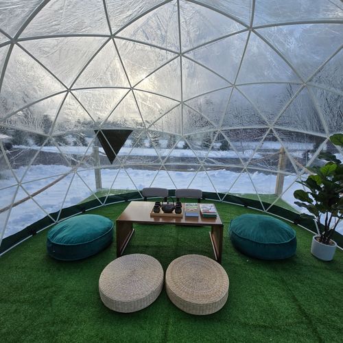 The first igloo is inspired by the Japanese teahouse tradition.