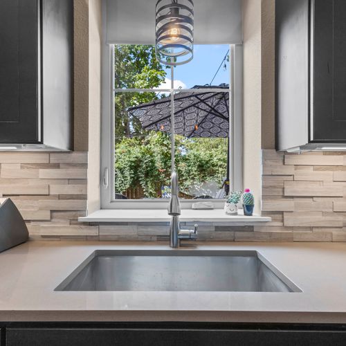Cook with ease and a view of greenery.