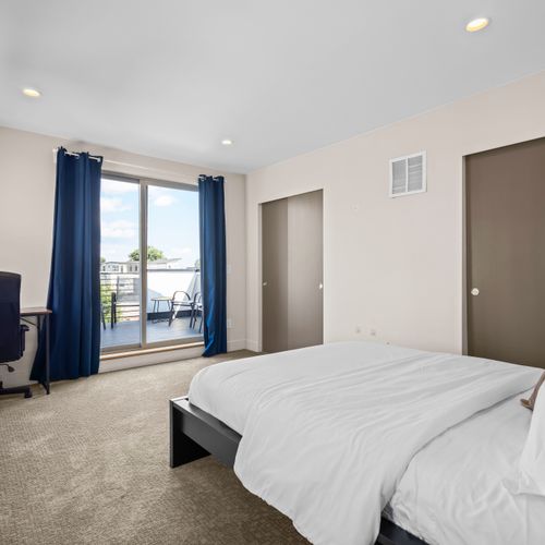 Your own retreat with a private balcony and workstation