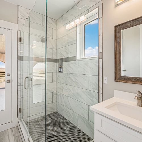 Walk-in shower built for luxury.