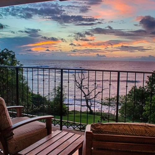 From your private balcony, watch the sky turn to amber as the sunsets.
