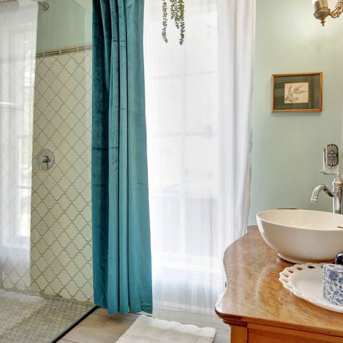 Soak in natural light as you get ready in style.