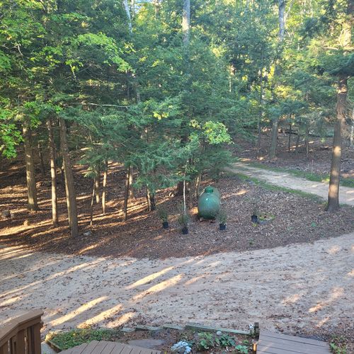 EXTERIOR:  The circular driveway for the home