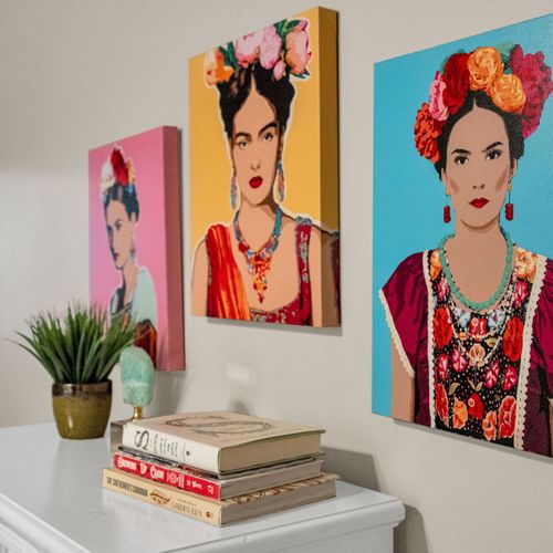 Bold, colorful wall art bringing vibrant local personality to the space.