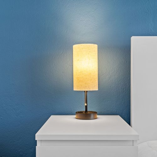 Bedside lamp with USB chargers