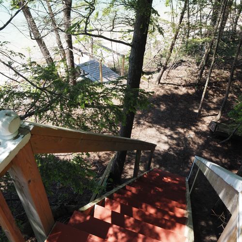 Exterior:  the first part of the stairs down to the beach.