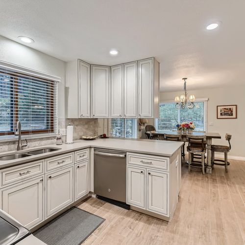 New stainless steel appliances and plenty of countertop space only help to increase the fun and convenience of any cooking experience.