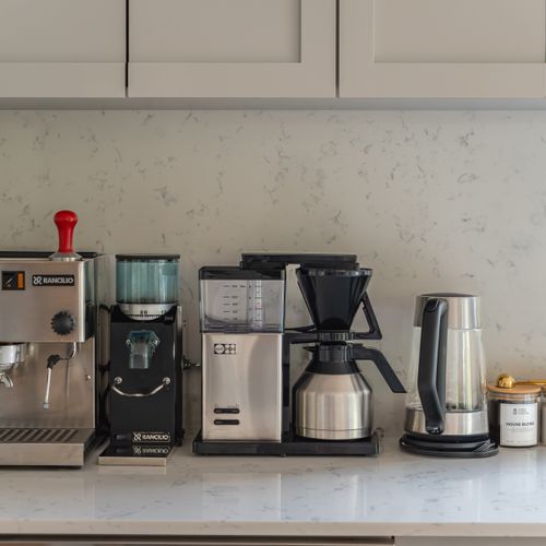 Beverage bar for your pleasure, including Home Sweet Hudson's custom coffee blend from local favorite, Monkey Joe's in Kingston.