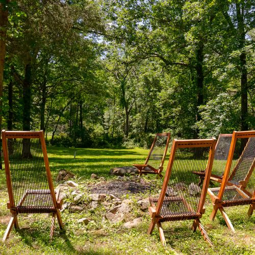 Firepit area in the backyard