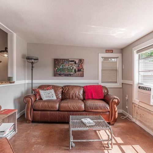 The living area in the cabin can be converted into a second sleeping space with a comfortable queen size memory foam bed