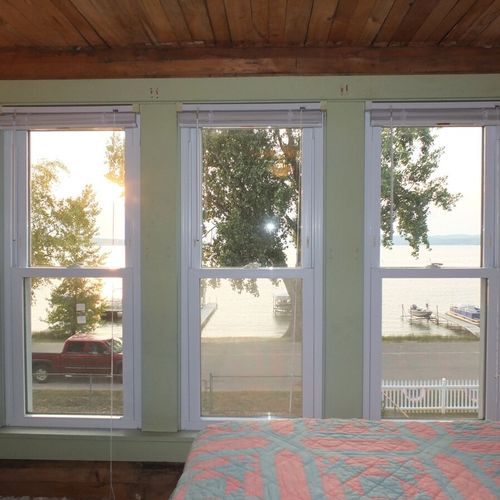Bedroom #4 (second floor):  features 2 full-size beds, dresser, closet, and great views of crystal lake!