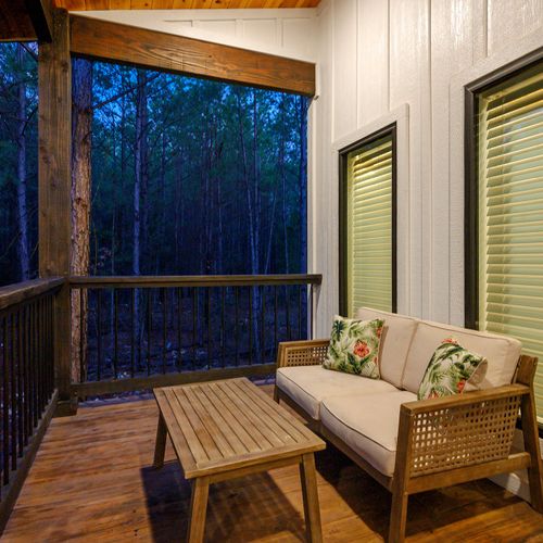 The front porch is a perfect place to enjoy morning coffee!