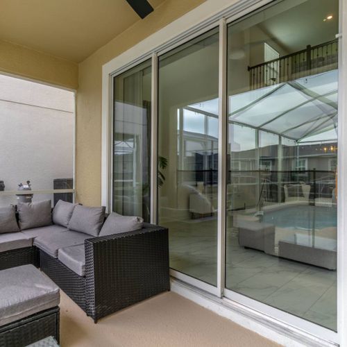patio with sliding door