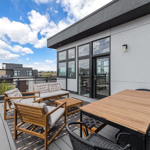 Enjoy the daylight from a comfy terrace, perfect for catching up.