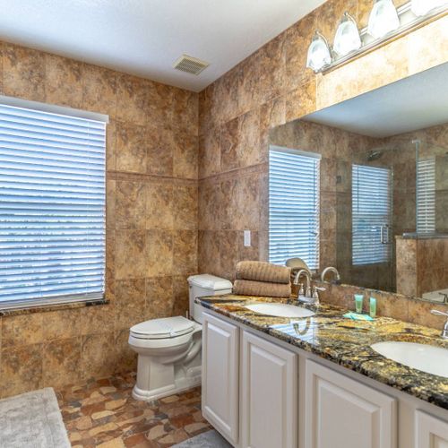 Take your relaxation to the next level with this full bathroom