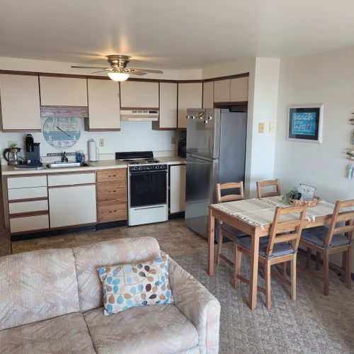 Dining area:  the condo has a dining table and chairs for 4 adults.