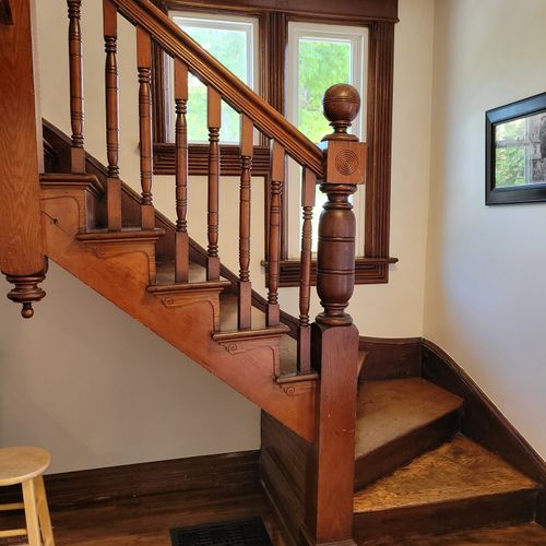 Stairs:  this is the beautiful stairway up to the second floor.
