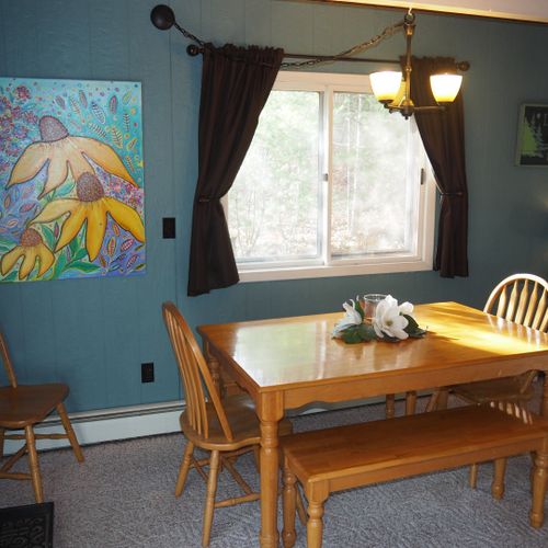 Dining area:  the chalet has a cute dining area with seating for up to 6 adults.