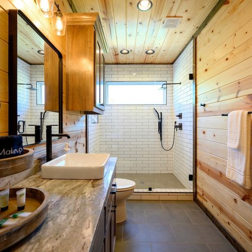 Huge walk-in shower.