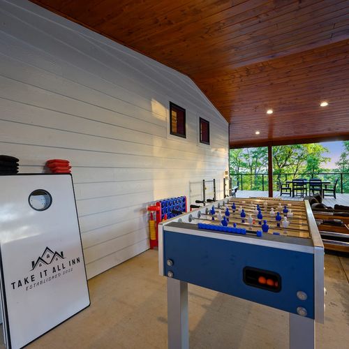Foosball and cornhole.