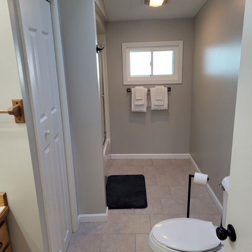 Bathroom:  the home has a full bathroom with a combination tub and shower.