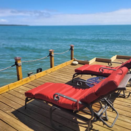Exterior:  the private deck and beach chairs. Great for relaxing and enjoying the sun!