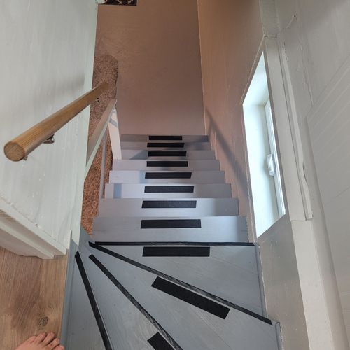 STAIRS:   These are the stairs to the basement.  Note that they are narrow and may be difficult for young children or older individuals.