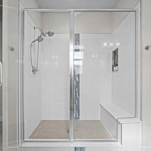 Oversized shower built for long, peaceful resets.