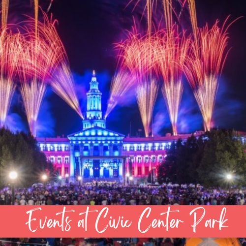 Enjoy concerts, independence day, or holiday lights at the civic center park